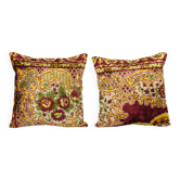 Lot de 2 housses de coussin velours vintage 51x51 cm