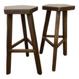 Pair of Vintage Brutalist Bar Stools