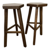Pair of Vintage Brutalist Bar Stools