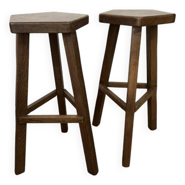 Paire de tabourets de bar vintage brutalistes