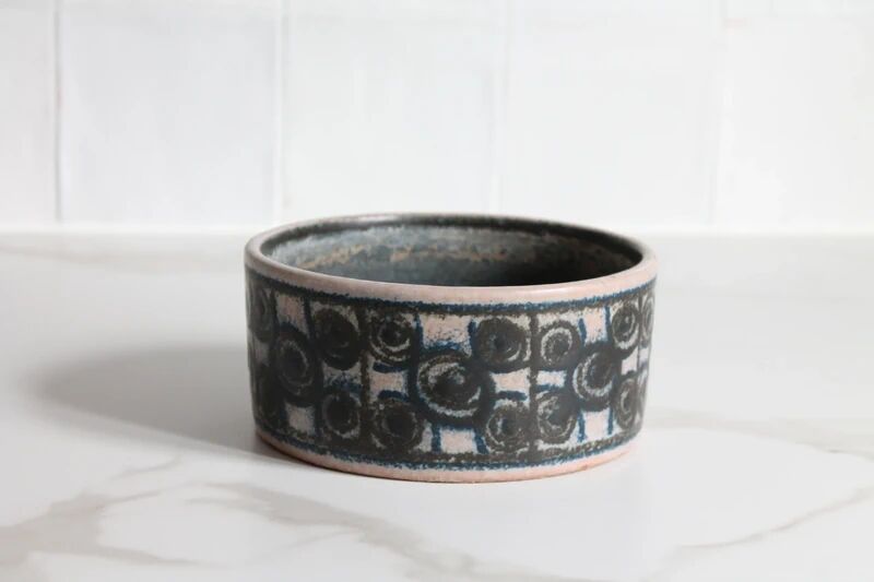 Vintage pottery with geometric patterns