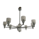 Vintage Italian chandelier from the 60s in chromed metal and glass