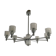 Vintage Italian chandelier from the 60s in chromed metal and glass