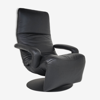 Fauteuil Jori Yoga Relax en cuir noir