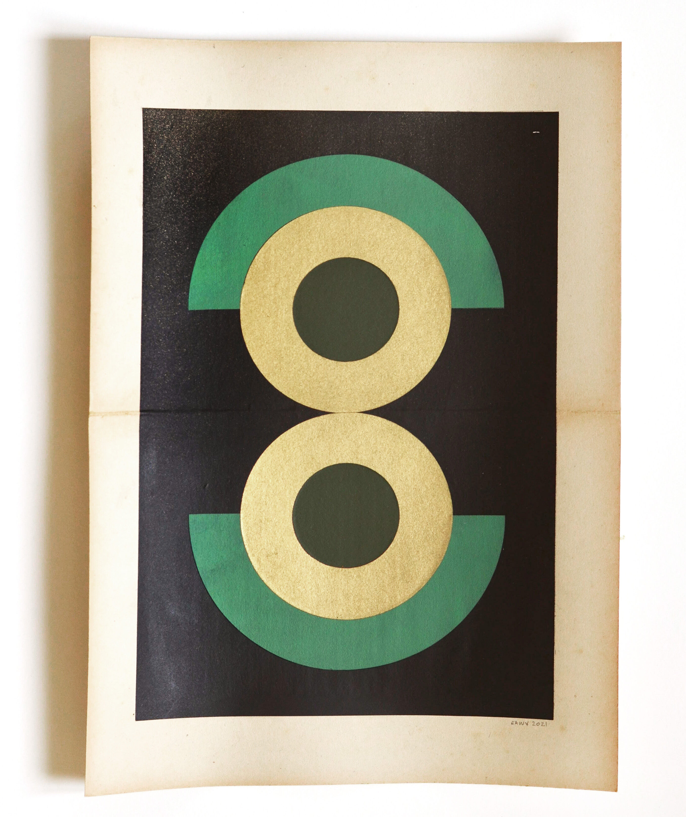 Collage on Old Paper • Sophie • signed Eawy