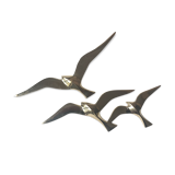 Trio of brass birds