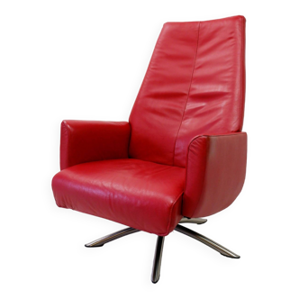 Danish leather lounge chair by Hjort Knudsen