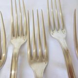 6 vintage Christofle art deco style silver plated forks
