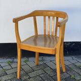 Bentwood and Pine Slat Arm Chair