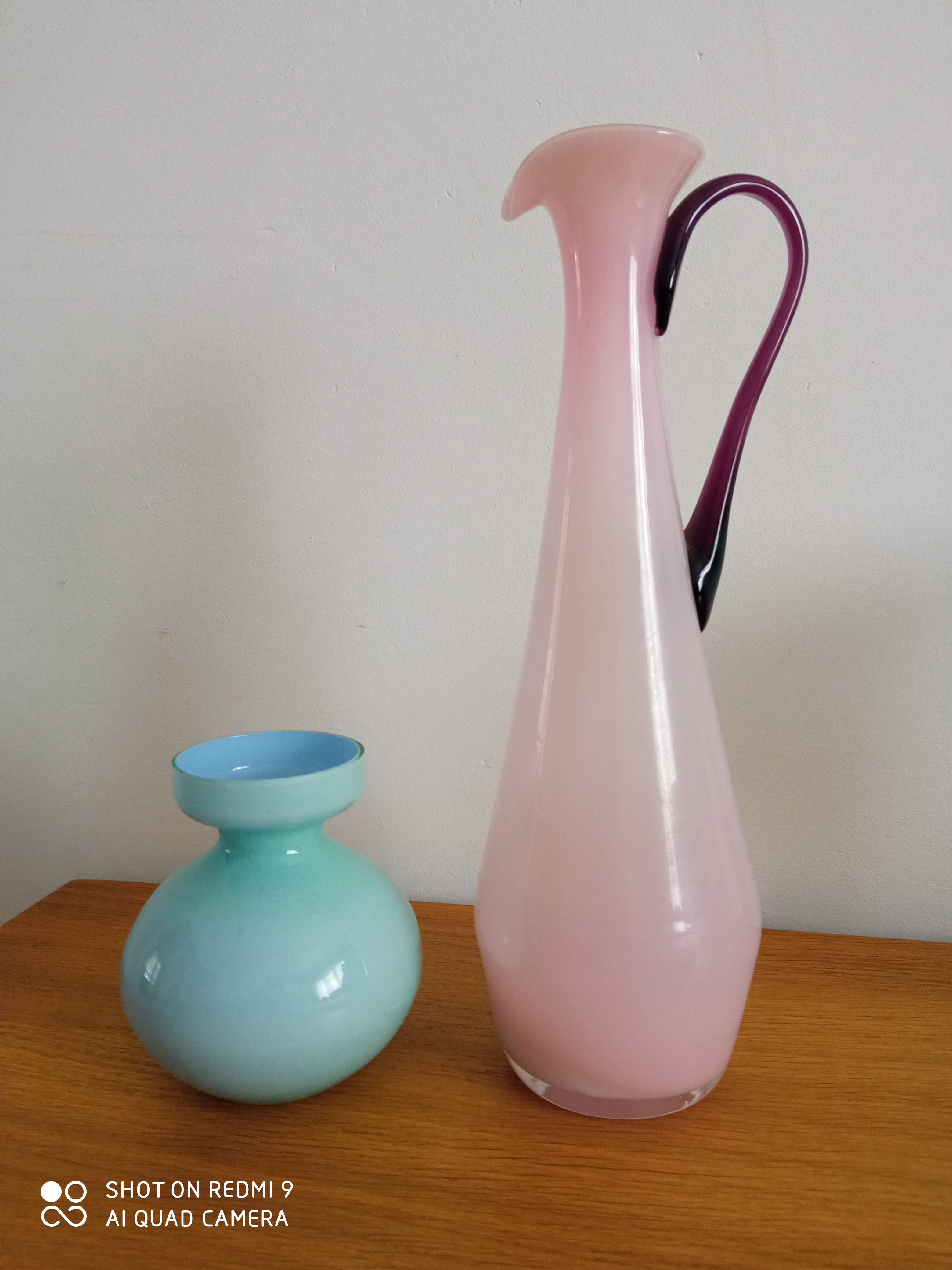Duo of opaline vases