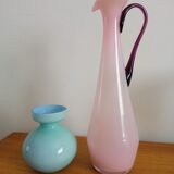 Duo of opaline vases