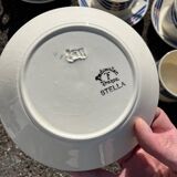 Set of 5 Badonviller Stella earthenware tea or chocolate cups