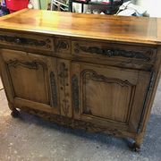 Former Louis XV cherry buffet says 2 doors era at the very beginning of the 19th century