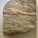 water green, beige and pink/burgundy marble drop coffee table, Roche Bobois 1970