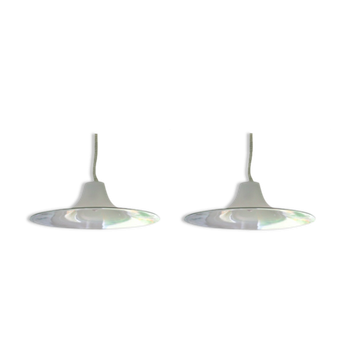 Pair of Cinea suspensions, Leucos workshop, handmade in Murano, design Giusto Toso, circa 197