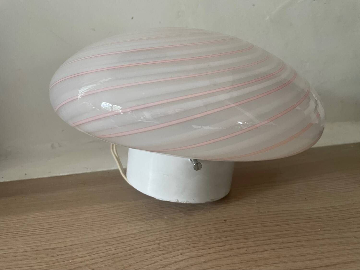 Murano Pink Swirl Glass Ceiling Light by Venini
