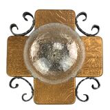 60s 70s wall lamp wall light glass Brutalist Kaiser Leuchten Germany