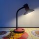 Vintage red and black metal desk lamp