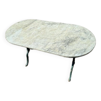 Godin cast iron and marble bistro table. 50's