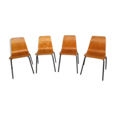 4 chaises Papyrus par Pierre Guariche années 60