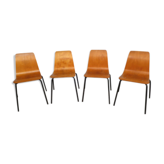 4 Papyrus chairs by Pierre Guariche 60