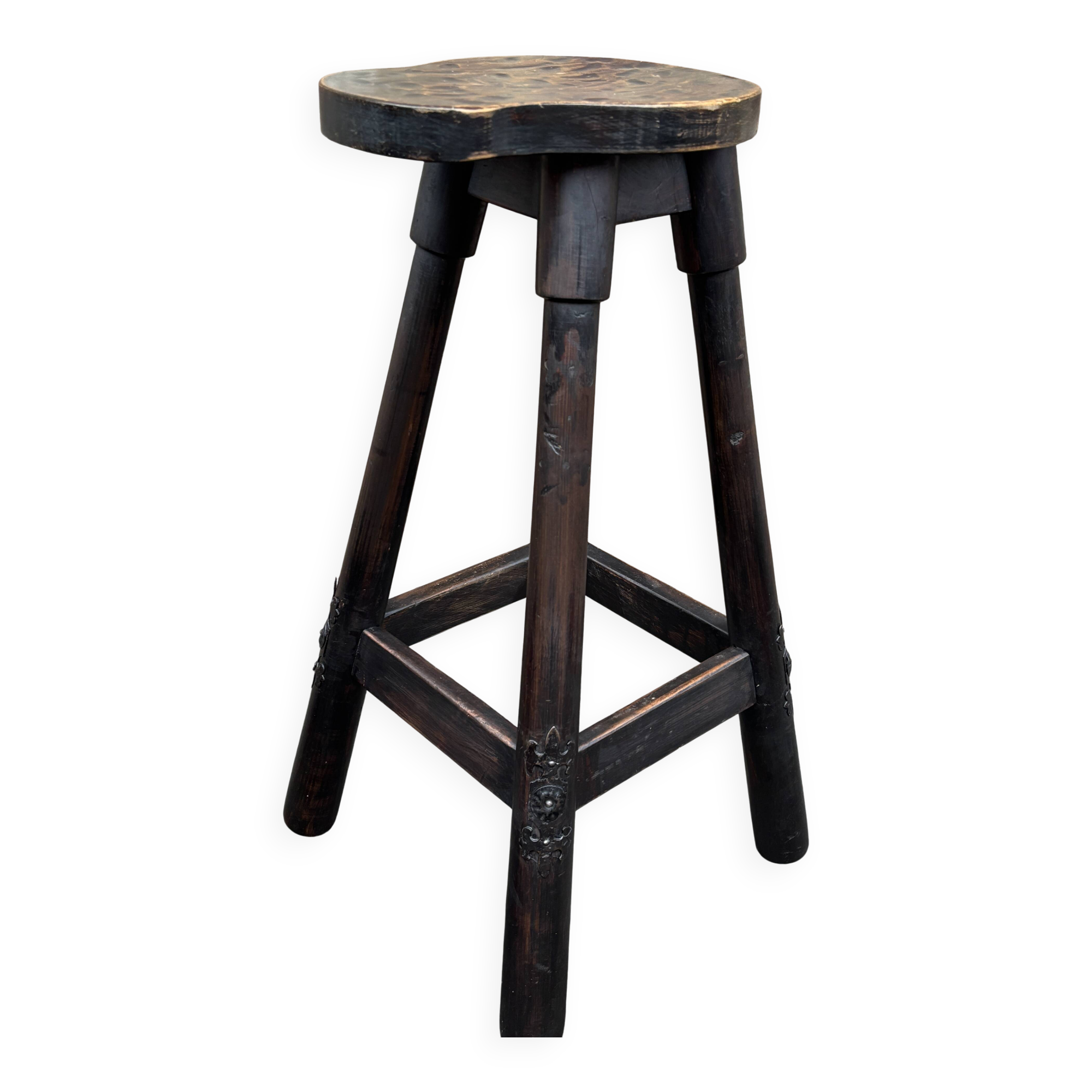 Tabourets de bar bois style Catalan Espagnol 1960s