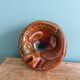 Zoomorphic fish ashtray in glazed terracotta