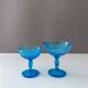 Art Deco pressed glass collection, sugar bowls turquoise