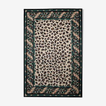 Green Leopard Print Modern Tapestry Rug- 122x183cm
