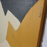 Painting in beige and ochre relief