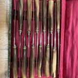 Box of 12 horn-handled knives