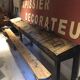 Bureau d'écolier de 3,30 m en bois 7 places