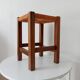 Antique solid oak stool Mountain Chalet