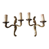 Paire d'appliques en bronze 2 feux -Style baroque