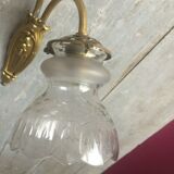 Double wall lamp in bronze and crystal tulips