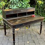 Flat desk louis philippe style in blackened pear tree