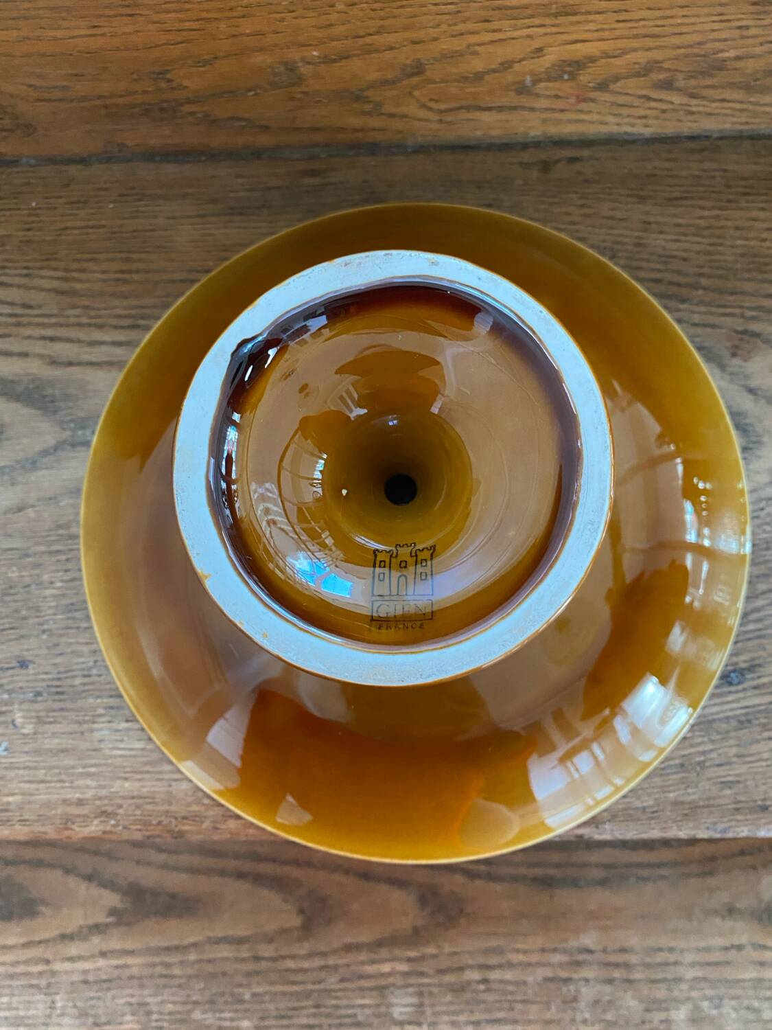 Gien slipware compote dish