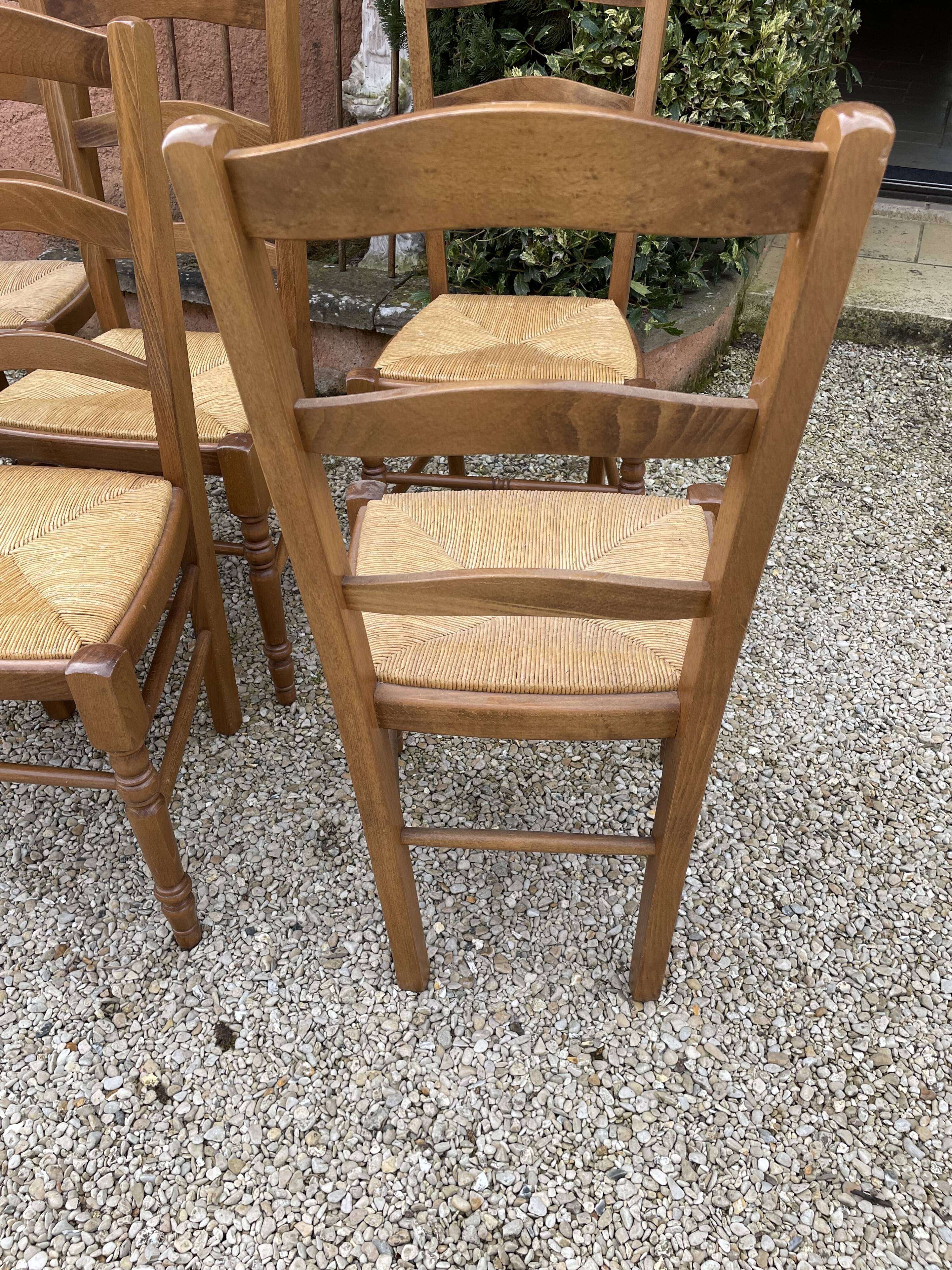 Series of 6 rustic chairs
