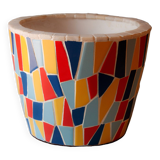 Ceramic vase decorated with modernist mosaic in trencadís style (Gaudí. Barcelona).