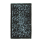 Hand-knotted vintage turkish 1980s 170 cm x 290 cm black rug