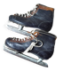 Two-tone leather ice skates from the 1960s.