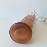 Art deco vase in pink frosted glass