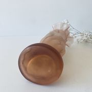 Vase Art deco en verre dépoli rose