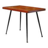 Modernist wood & steel coffee table France 1950s