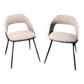 Pair of barrel chairs from the 1950s, in the style of Pierre Guariche.