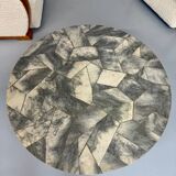 Antique stone and metal coffee table, vintage 70s design