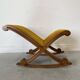 Small rocking stool – wood & velvet