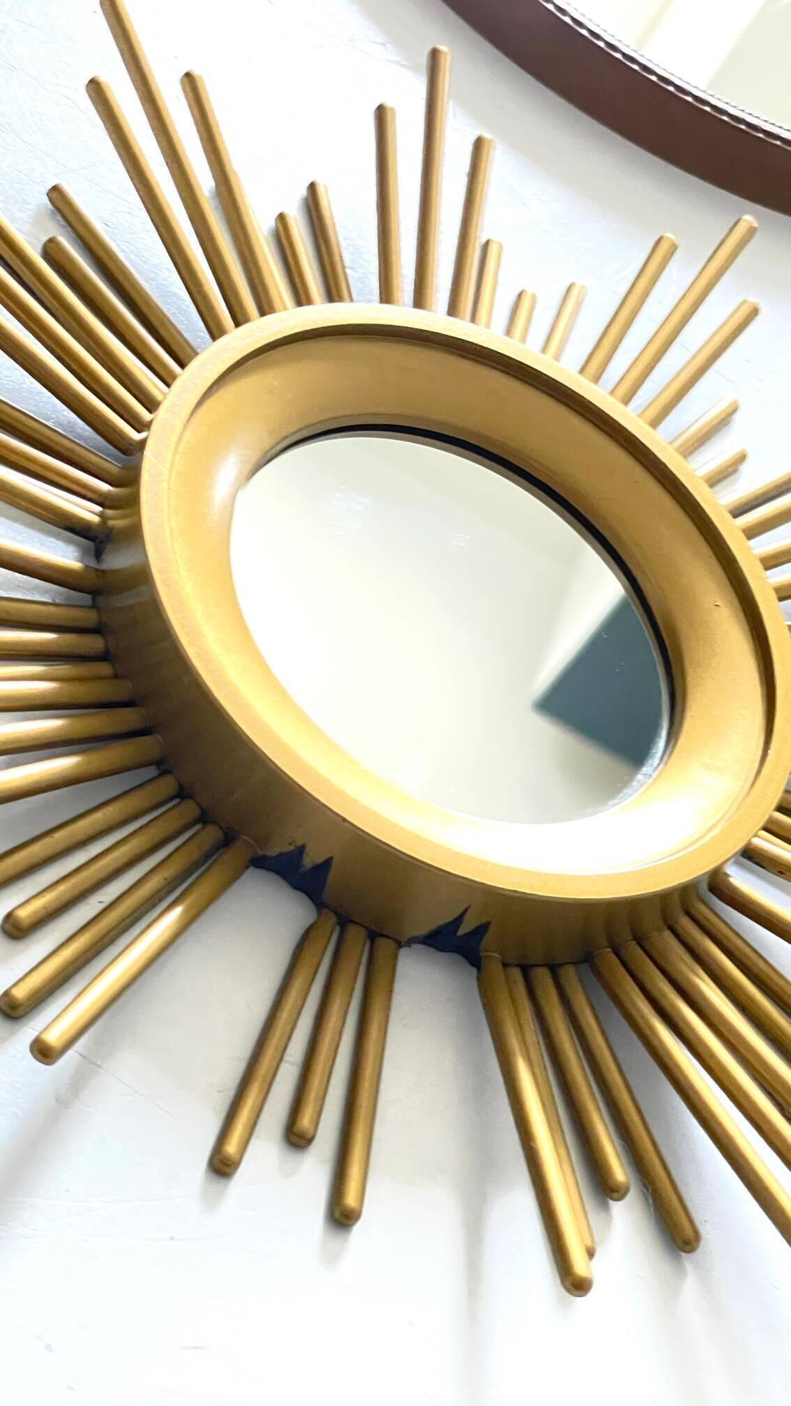 Duo of Vintage Golden SUN MIRRORS