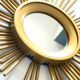 Miroirs rond doré et miroir soleil doré vintage