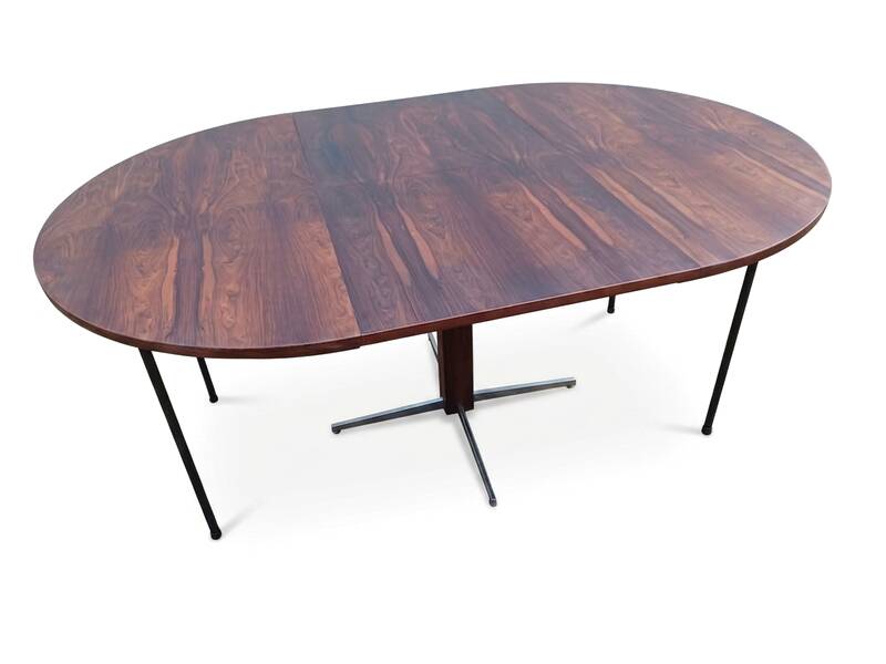 Table à manger Jorge Zalszupin ronde extensible palissandre jacaranda 1960